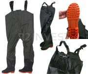 Fishing waders with suspenders shoe 45 size