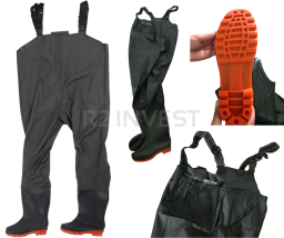 Fishing waders with suspenders shoe 45 size